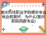 重庆科技职业学院哪些专业就业前景好，为什么(重庆职院高薪专业)