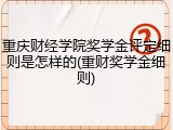 重庆财经学院奖学金评定细则是怎样的(重财奖学金细则)
