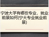 宁波大学有哪些专业，就业前景如何(宁大专业就业前景)