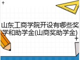 山东工商学院开设有哪些奖学和助学金(山商奖助学金)