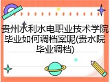 贵州水利水电职业技术学院毕业如何调档案呢(贵水院毕业调档)