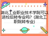 湖北工业职业技术学院可以进校后转专业吗？(湖北工职院转专业)