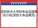 深圳技术大学的专业设置概况介绍(深技大专业概览)