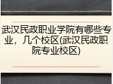 武汉民政职业学院有哪些专业，几个校区(武汉民政职院专业校区)
