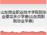 山东商业职业技术学院到毕业要花多少学费(山东商职院毕业学费)