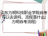 山东力明科技职业学院自考可以去读吗，流程是什么(力明自考流程)