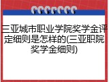 三亚城市职业学院奖学金评定细则是怎样的(三亚职院奖学金细则)