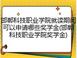 邯郸科技职业学院就读期间可以申请哪些奖学金(邯郸科技职业学院奖学金)