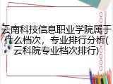 云南科技信息职业学院属于什么档次，专业排行分析(云科院专业档次排行)