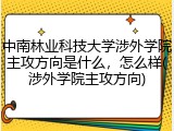 中南林业科技大学涉外学院主攻方向是什么，怎么样(涉外学院主攻方向)