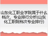 山东化工职业学院属于什么档次，专业排行分析(山东化工职院档次专业排行)