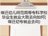 宿迁幼儿师范高等专科学校毕业生就业大致去向如何(宿迁幼专就业去向)
