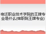 宿迁职业技术学院的王牌专业是什么(宿职院王牌专业)
