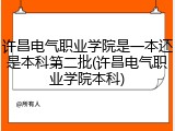 许昌电气职业学院是一本还是本科第二批(许昌电气职业学院本科)