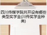 四川传媒学院共开设有哪些类型奖学金(川传奖学金种类)