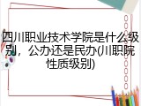 四川职业技术学院是什么级别，公办还是民办(川职院性质级别)