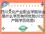 四川文化产业职业学院毕业是什么学历有何优势(川文产院学历优势)