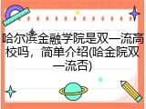 哈尔滨金融学院是双一流高校吗，简单介绍(哈金院双一流否)