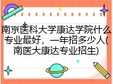 南京医科大学康达学院什么专业最好，一年招多少人(南医大康达专业招生)
