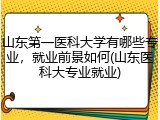 山东第一医科大学有哪些专业，就业前景如何(山东医科大专业就业)