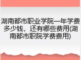 湖南都市职业学院一年学费多少钱，还有哪些费用(湖南都市职院学费费用)