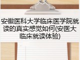 安徽医科大学临床医学院就读的真实感觉如何(安医大临床就读体验)