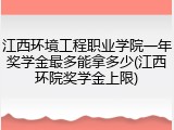 江西环境工程职业学院一年奖学金最多能拿多少(江西环院奖学金上限)