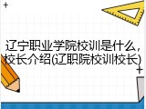 辽宁职业学院校训是什么，校长介绍(辽职院校训校长)