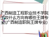 广西制造工程职业技术学院主攻什么方向有哪些王牌专业(广西制造职院王牌专业)