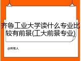 齐鲁工业大学读什么专业比较有前景(工大前景专业)