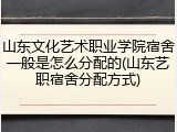 山东文化艺术职业学院宿舍一般是怎么分配的(山东艺职宿舍分配方式)