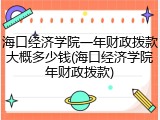 海口经济学院一年财政拨款大概多少钱(海口经济学院年财政拨款)