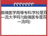曲靖医学高等专科学校是双一流大学吗?(曲靖医专是双一流吗)