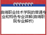 曲靖职业技术学院的普通专业和特色专业详解(曲靖职院专业解析)