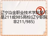 辽宁冶金职业技术学院是不是211或985高校(辽宁职院非211/985)