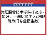 绵阳职业技术学院什么专业最好，一年招多少人(绵职院热门专业招生数)