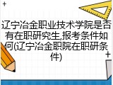 辽宁冶金职业技术学院是否有在职研究生,报考条件如何(辽宁冶金职院在职研条件)
