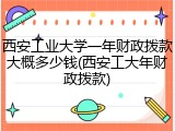 西安工业大学一年财政拨款大概多少钱(西安工大年财政拨款)