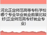 河北正定师范高等专科学校哪个专业毕业就业前景比较好(正定师范高专好就业专业)