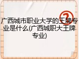 广西城市职业大学的王牌专业是什么(广西城职大王牌专业)