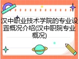 汉中职业技术学院的专业设置概况介绍(汉中职院专业概况)