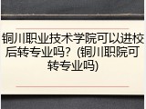 铜川职业技术学院可以进校后转专业吗？(铜川职院可转专业吗)
