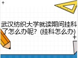 武汉纺织大学就读期间挂科了怎么办呢？(挂科怎么办)