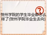 贺州学院的学生毕业都怎么样了(贺州学院毕业生去向)