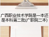 广西职业技术学院是一本还是本科第二批(广职院二本)
