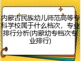 内蒙古民族幼儿师范高等专科学校属于什么档次，专业排行分析(内蒙幼专档次专业排行)