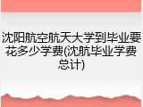 沈阳航空航天大学到毕业要花多少学费(沈航毕业学费总计)