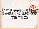 成都外国语学院一年财政拨款大概多少钱(成都外国语学院年拨款)