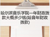 哈尔滨音乐学院一年财政拨款大概多少钱(哈音年财政拨款)