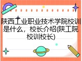 陕西工业职业技术学院校训是什么，校长介绍(陕工院校训校长)